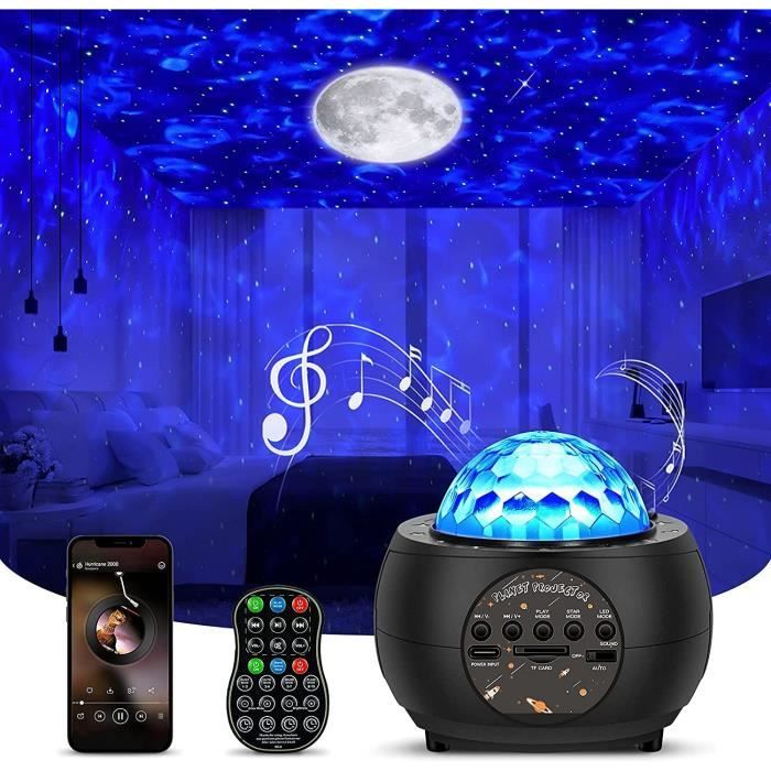 Projecteur Ciel Étoilé Plafond 6 Films HD - Nuage LED Avec Bluetooth, Sons Et Minuteries - Décoration Chambre