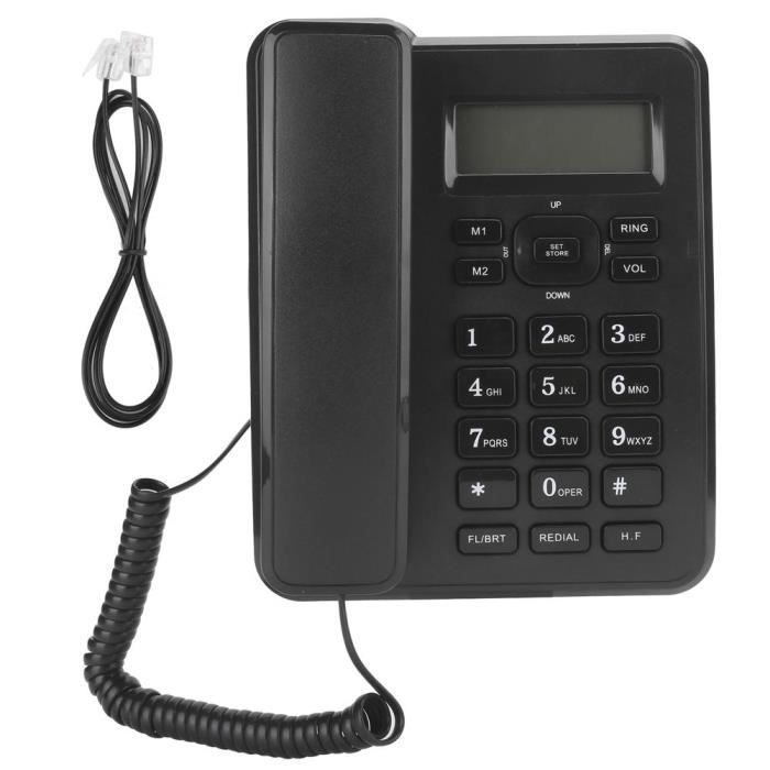 Atyhao Téléphone fixe de bureau KX-T6001CID Téléphone fixe Domicile Téléphone fixe filaire Bureau d'affaires Téléphone de