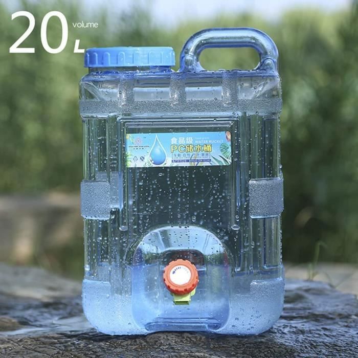 Réservoir d'eau de camping 22L - jerrican eau portable - indicateur niveau, roues, poignées