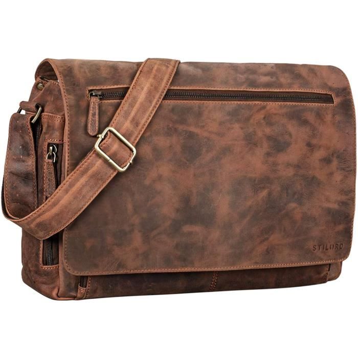 Sacoche Messager En Cuir De Chèvre Véritable Pour Ordinateur Portable - Fait Main En Inde - Taille 13"x18"