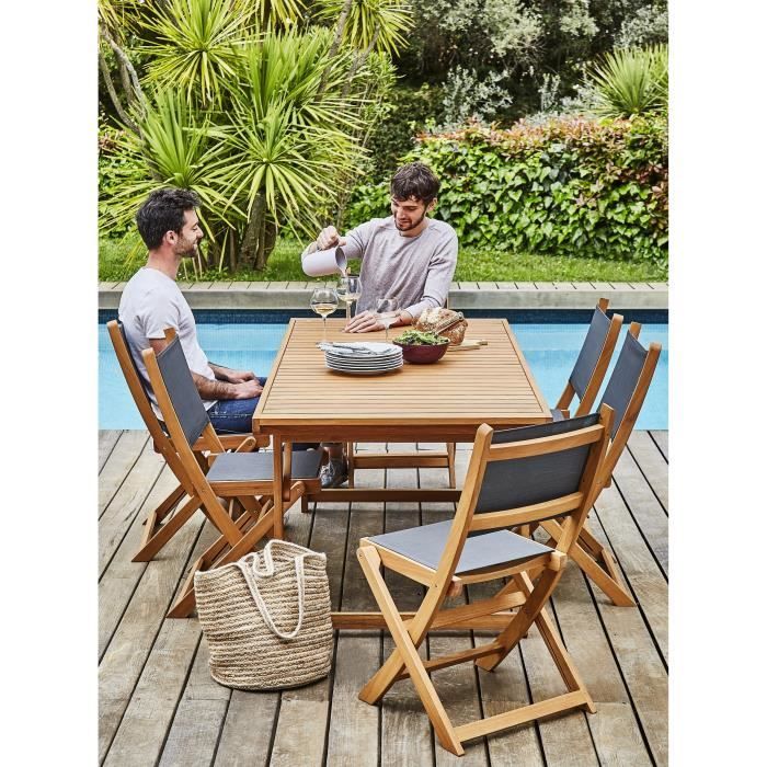 Bocarnea Ensemble Repas De Jardin Charly 6 Personnes Table