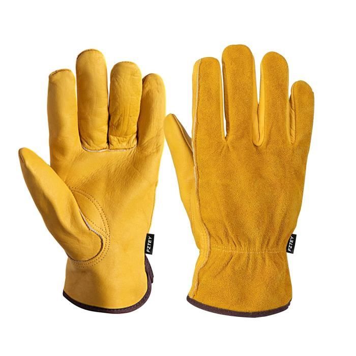 Gants De Jardinage En Cuir Résistants Aux Épines Westwood Fox - Jaunes, Robustes Et Confortables Pour Hommes & Femmes (S, M, L, XL)