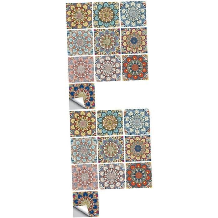 Walplus Ziggy Autocollant Tuile Rétro Coloré - Multicolore