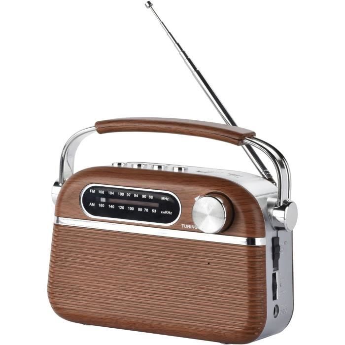 Magnétophone Radio K7 Vintage FM AM SW USB MP3 SD/MMC Secteur 110/230V Piles