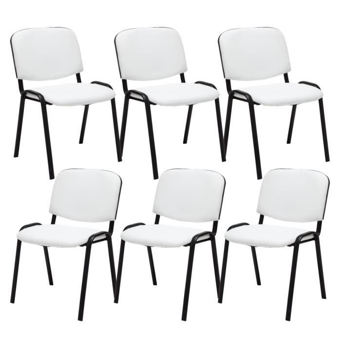 Chaise Visiteur Empilable CLP Ken - Tissu Polyester - Pieds Métal - Charge 120 Kg - Noir