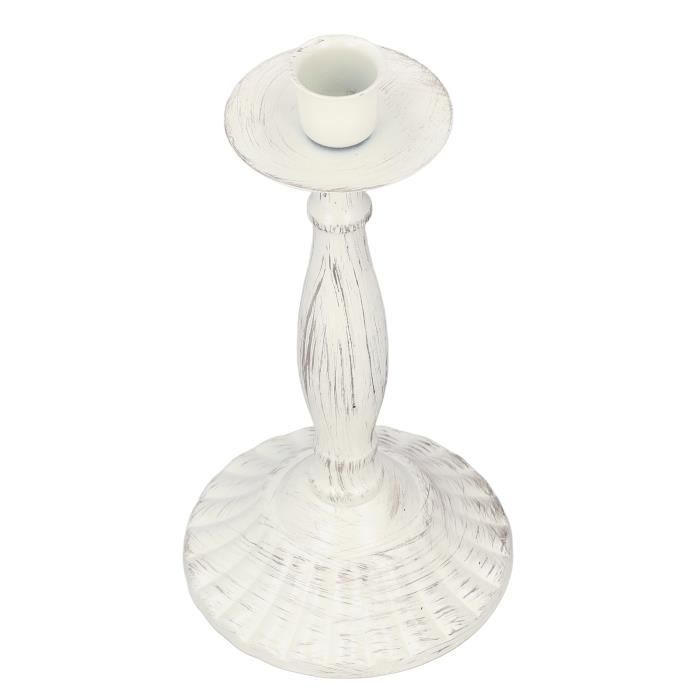 Sintoxin Bougeoir En Bois Rustique Blanc 40,5 Cm - Photophore Shabby Chic Mariage Noël
