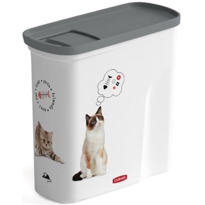 CURVER Verseuse Love pets 2 L - Blanc - Pour chat