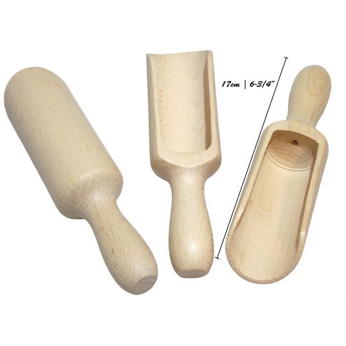 Lot De 6 Cuillères En Bois De Hêtre - Longueur 30,5 Cm, Largeur 6,3 Cm - Pour Cuisiner, Mélanger, Servir - Lave-vaisselle Safe - 8
