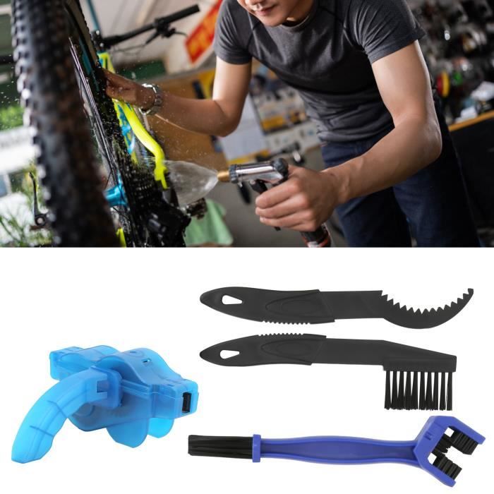 4pcs Nettoyeur de chaîne de vélo Épurateur de Chaîne Portable Brosse de