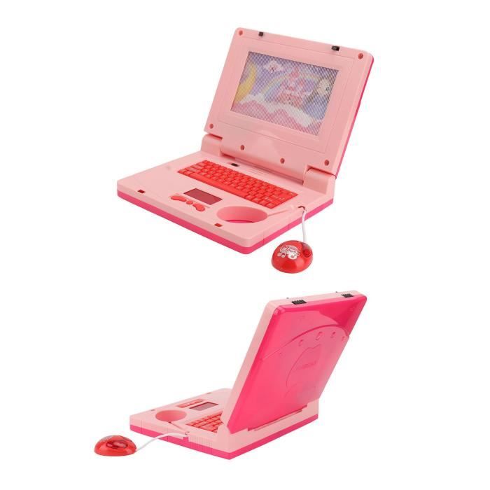 Ordinateur Portable Éducatif Enfant LED Musique - Jouet D'Apprentissage Interactif Avec Souris (Bleu)