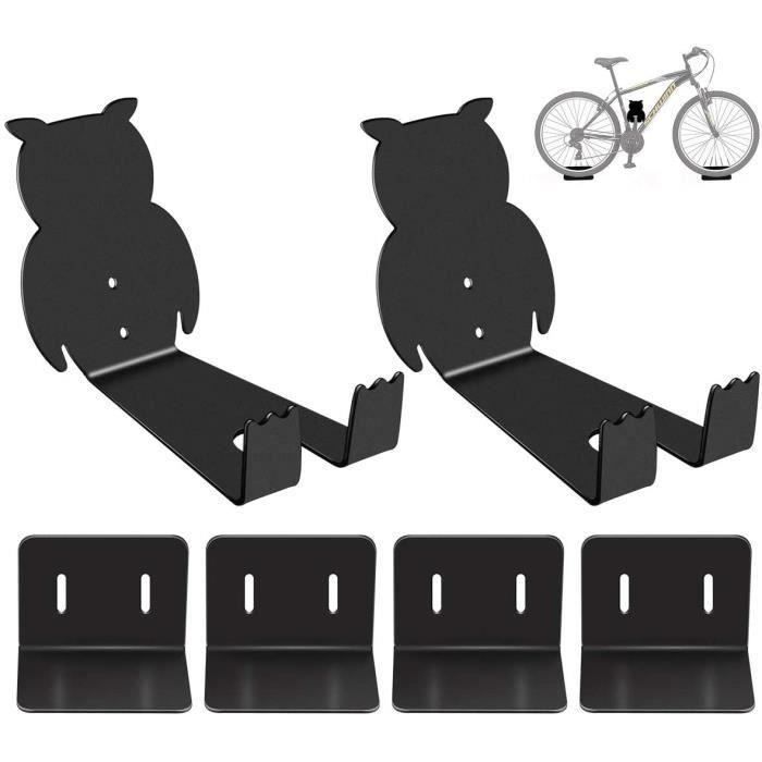 Vousile Supports Mural Pour Vélos 4X - Porte Vélos à Fixation Murale Avec Crochets Et Protection Caoutchouc Pour Garage