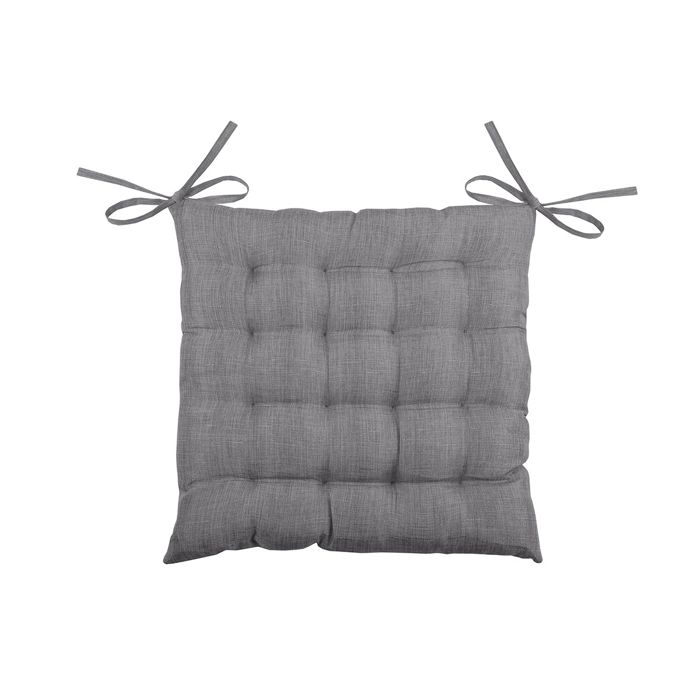 Galette de chaise unie en 16 points Gris anthracite 40x40 cm Galette de chaise unie en 16 points Gris anthracite 40x40 cm