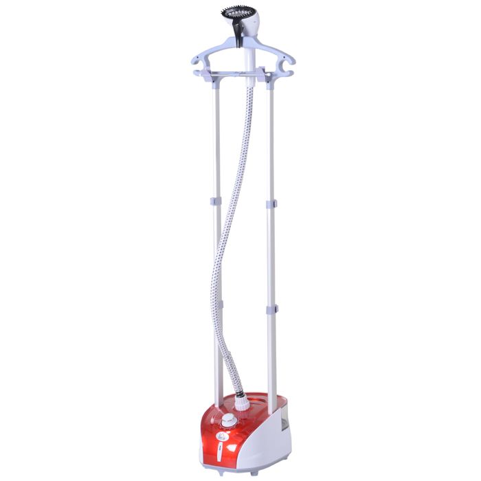 Défroisseur vapeur - HOMCOM - vertical 1950 W débit 32g/min réservoir 2 L 11 températures fer - ABS - rouge - Hom