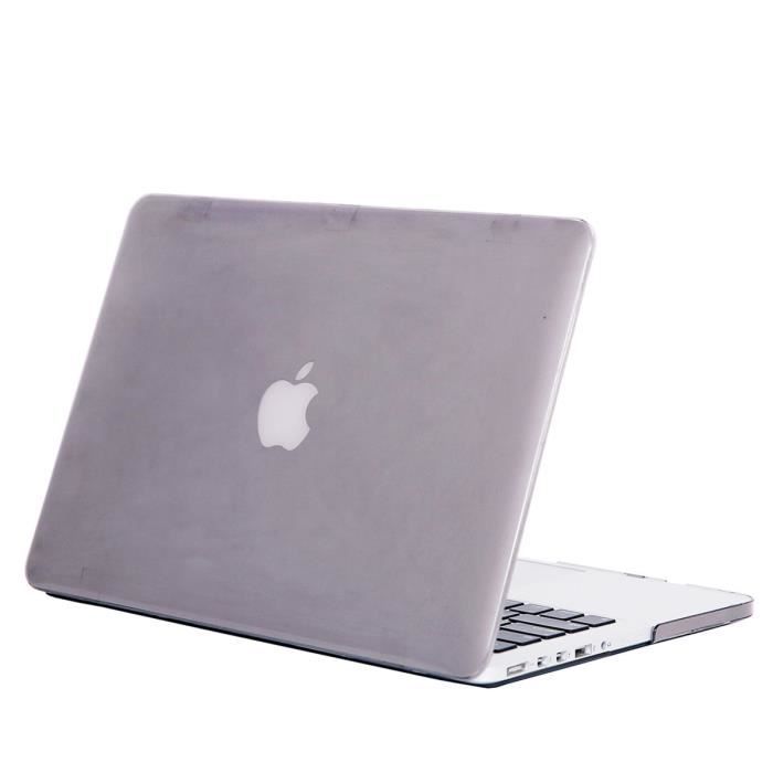TwoL Housse MacBook Pro 15 Ultra Slim Coque Rigide Housse en Plastique pour MacBook Pro 15 avec CD-Rom Case Cover Cristal Gris 