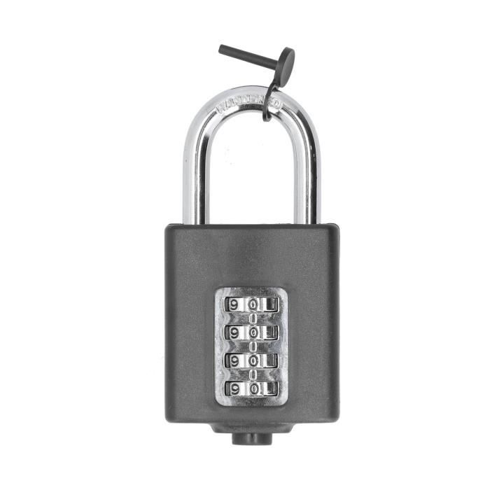 10-Digit Cadenas à Combinaison , Métal étanche et Fermoir Combiné en Acier plaqué - Noir Anti-vol Bouton Cadenas | Leroy Merlin