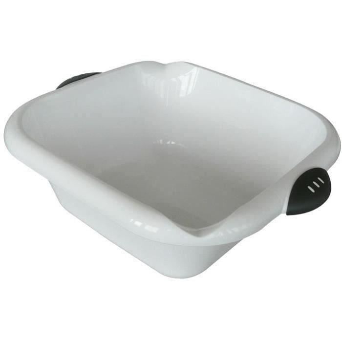 Cuvette carrée bimatière - 13 L - blanc