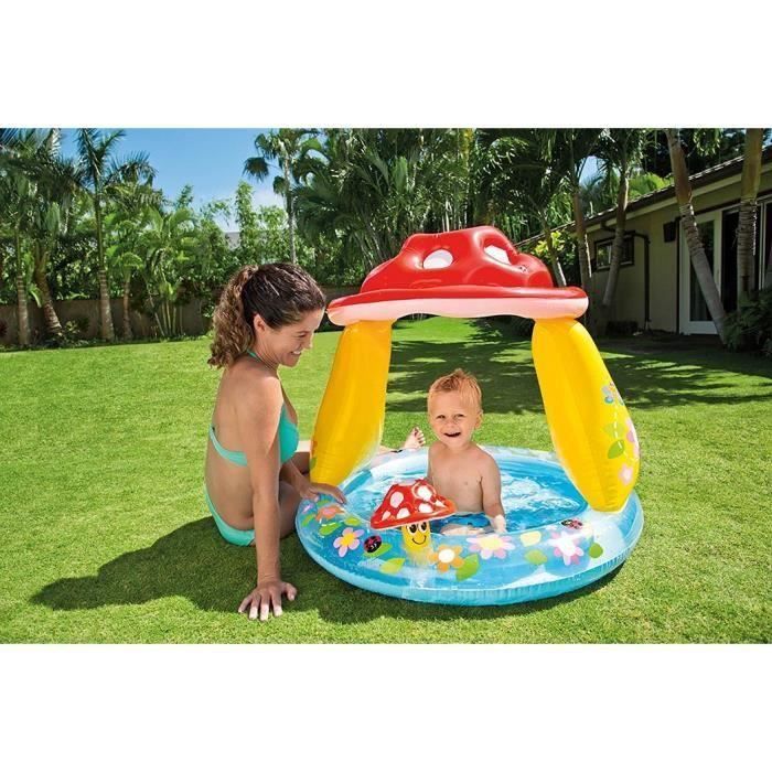 Piscine Forme Champignon Gonflable Intex Pataugette Ombrelle Enfant Eau 058 Cdiscount Jeux Jouets