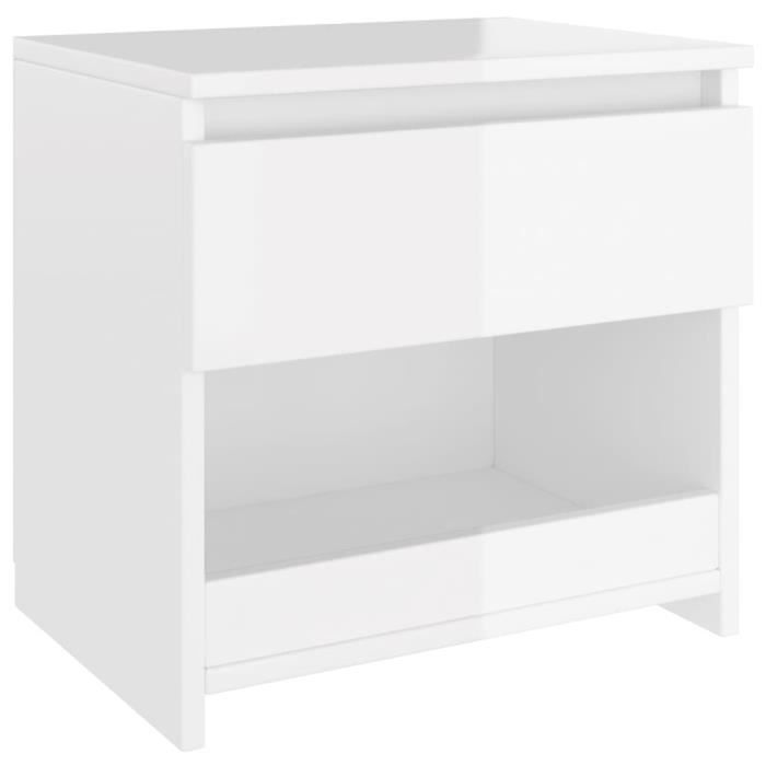 Tables de chevet 2 pcs blanc brillant 40x35x50 cm