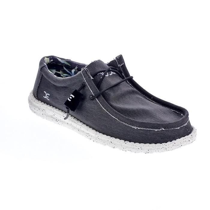 Chaussures Dude Homme Mocassins mod le Wally Stretch Noir Cdiscount