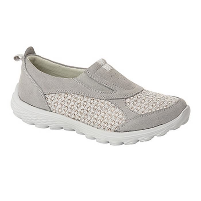 Boulevard - Baskets de ville à enfiler - Femme Gris - Cdiscount Chaussures