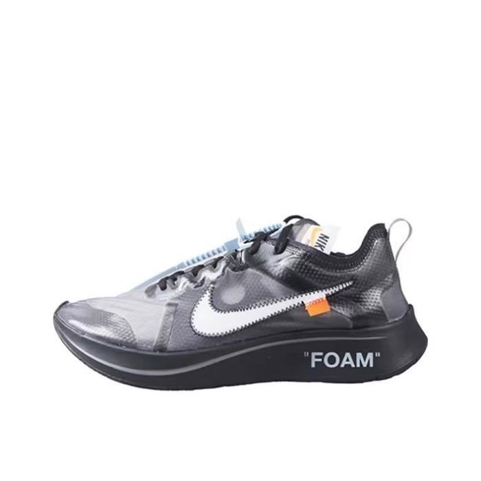 Baskets off white x Nike zoom fly sp noir Nike Mixte Synthetique Lacets Plat Noir Cdiscount Chaussures