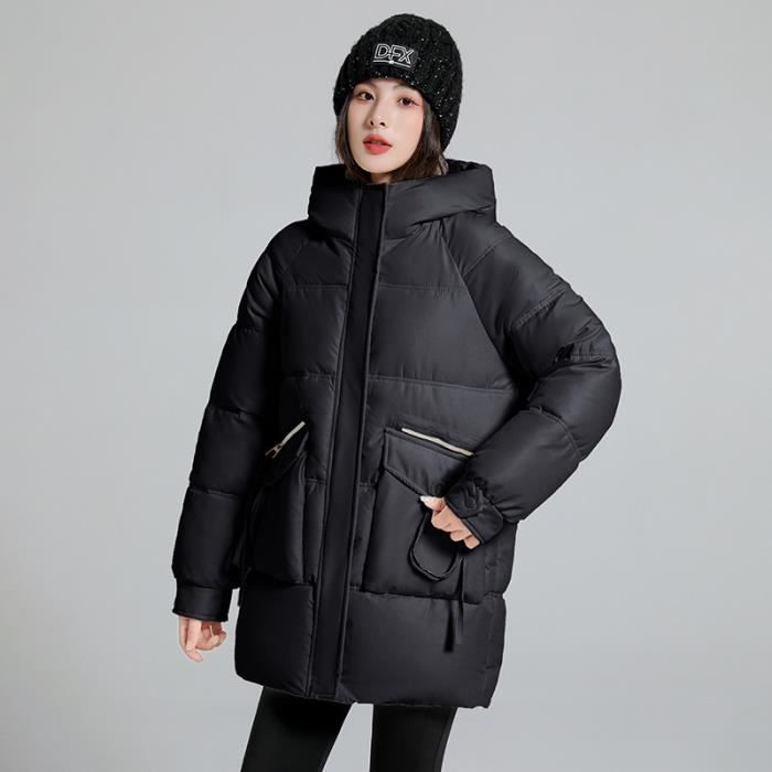 Doudoune noir mi longue femme hotsell
