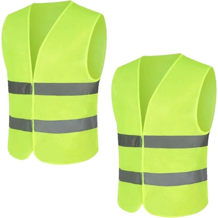 Voiture 3 Gilets De Sécurité Jaunes Réfléchissants - Taille Universelle Pour Voiture Et Travail Gilet Jaune