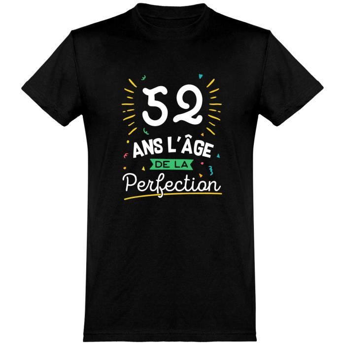 Tee Shirt Homme Humour Cadeau Imprime En France 100 Coton 185gr 52 Ans La Perfection Black Cdiscount Pret A Porter Tee Shirt Homme Humour Cadeau Imprime En France 100 Coton 185gr 52 Ans La Perfection Black Cdiscount Pret A Porter