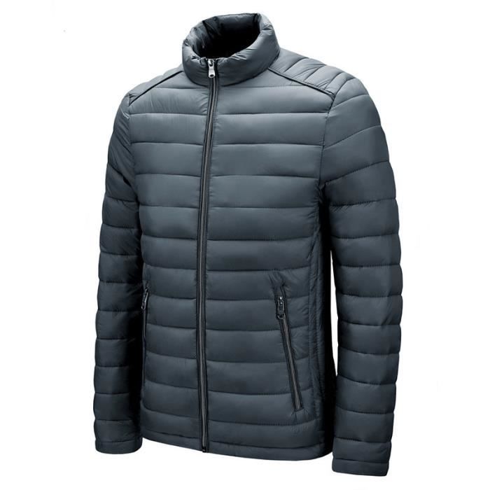 Doudoune Homme Legere Mi saison Matelassee INSFITY Gris Fermeture zippee Gris Cdiscount Pret a Porter