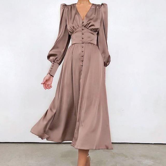 Robe longue manche bouffante outlet