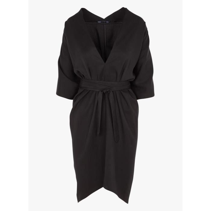 ROBE KIMONO SCHOOL RAG TAILLE CINTREE Noir Cdiscount Pret a Porter
