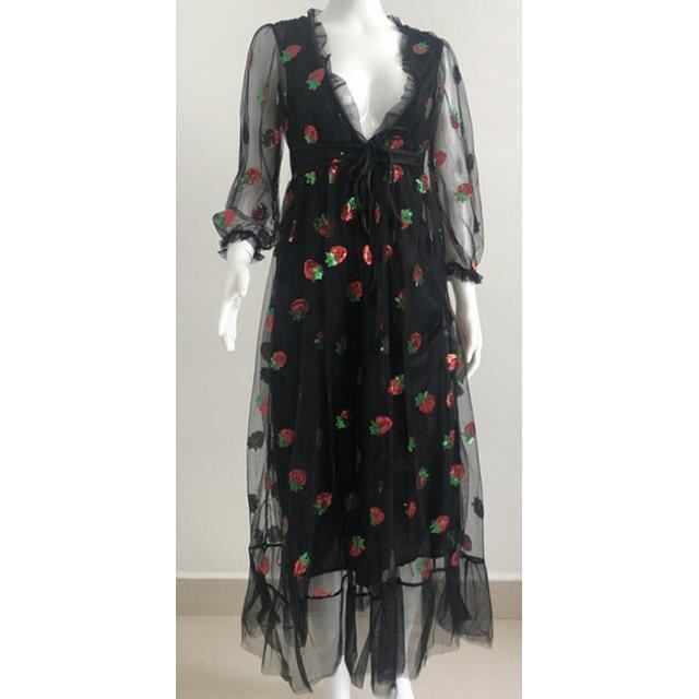 Robe De Soirée Grande Taille En Mousseline De Soie - Col En V, Manches Courtes - Avec Poches - Tendance été 2025