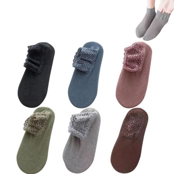 Chaussettes pour Femmes en Dentelle Chaudes et Confortables - Multicolore - Respirantes - Taille Unique