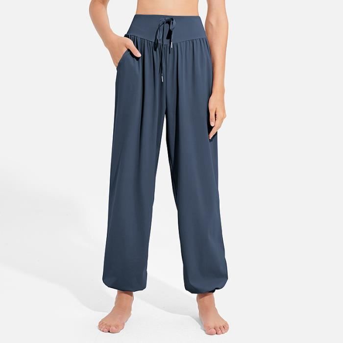 Pantalon Sarouel Femme Sport Taille Haute Bouffant Bleu Yoga Montagne Adulte Bleu Cdiscount Sport