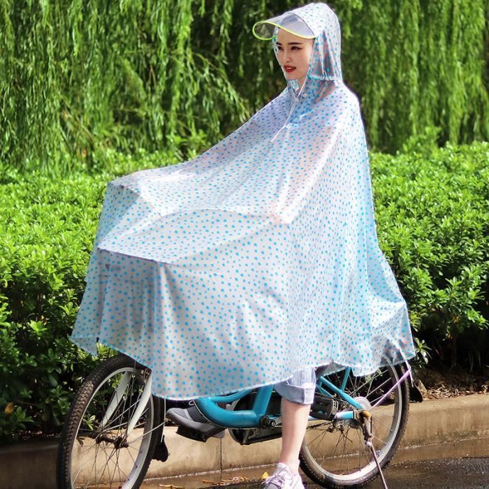 Poncho Pluie Vélo Imperméable Oxford – Cape Vélo Unisexe Avec Capuche Et Bandes Réfléchissantes
