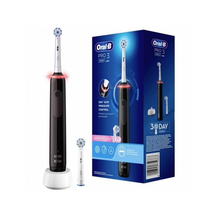 Oral B Pro 3 3000 Brosse à dents électrique 1 Étui De Voyage 1 Brossette Éliminer Jusqu’à 100 % de Plaque Dentaire