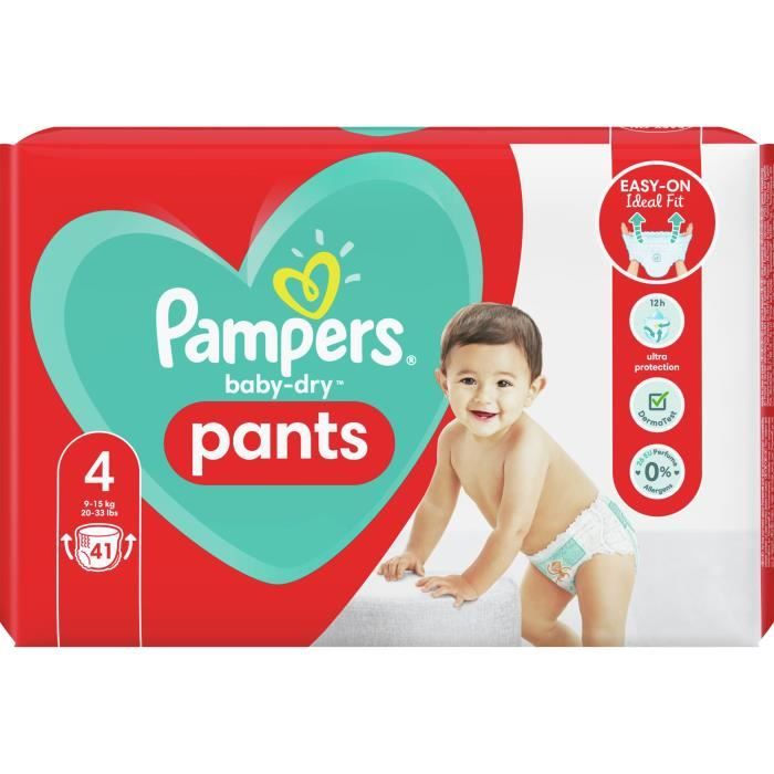 PAMPERS BabyDry Pants CouchesCulottes Taille 4, 41 Culottes