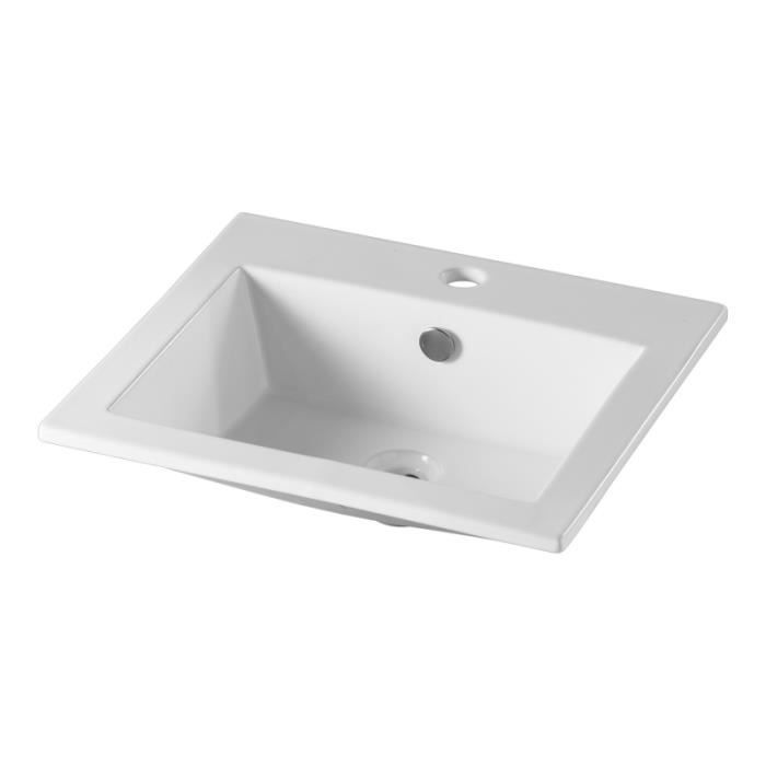 Vasque A Encastrer Rectangulaire En Ceramique Cdiscount Bricolage