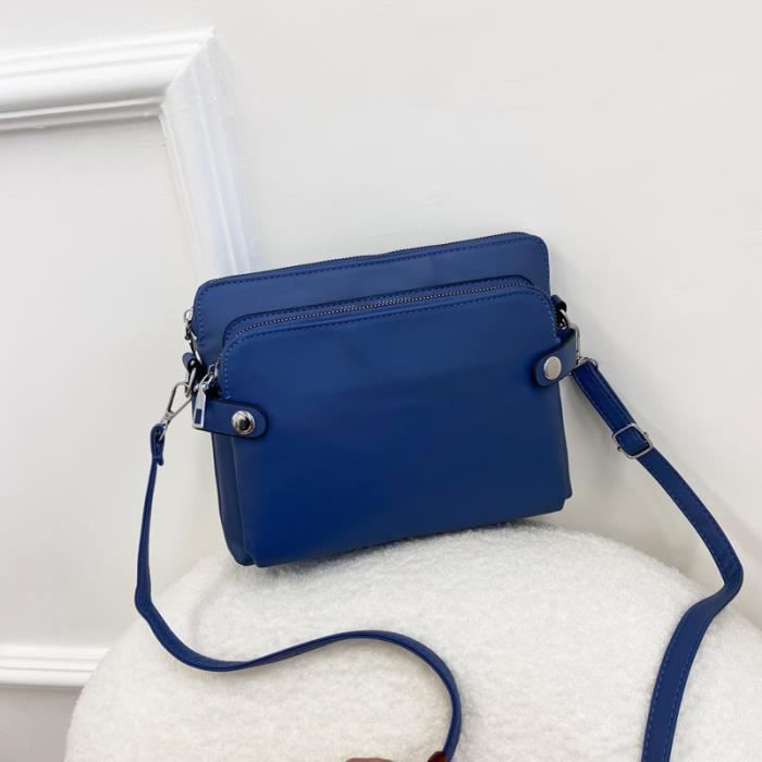 Sac Bandoulière Messager Noir Avec Porte-cartes Et Pompon - Petit Sac Téléphone Tendance Pour Femme - Taille 20x12 Cm