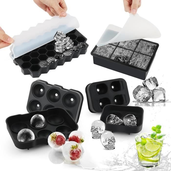 Bac à Glaçons Avec Couvercle Bac à Glaçons - Non Spécifié - Lot De 4 - Silicone Alimentaire - Certifié LFGB - Sans BPA - Achat / Vente Bac - Sac A Glacons Bac à Glaçons Glacons Moule