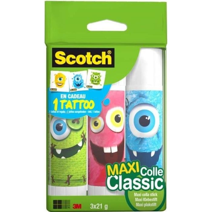 scotch lot de 3 batons de colle collection monstres 21 g cdiscount beaux arts et loisirs creatifs
