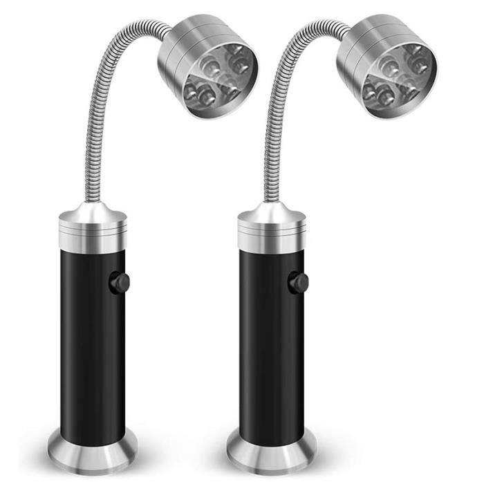 2 Lampes LED AMFUN Pour Barbecue - Base Magnétique Et Flexible 360° - Éclairage Grill Extérieur
