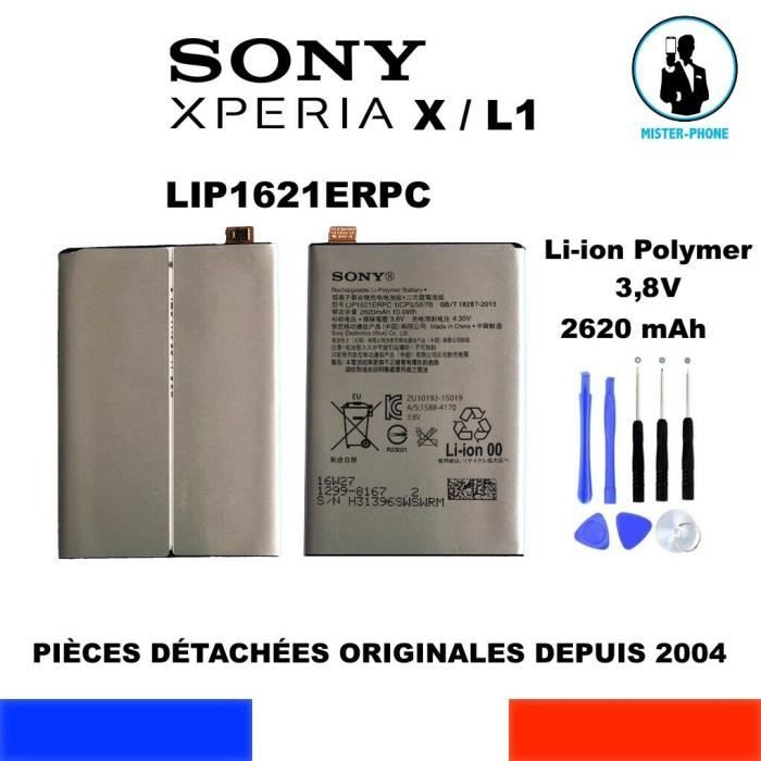 BATTERIE ORIGINALE LIP1621ERPC SONY XPERIA X F5121 F5122 L1 G3311 G3312 G3313 OEM + KIT OUTILS GENUINE BATTERY TOOLS