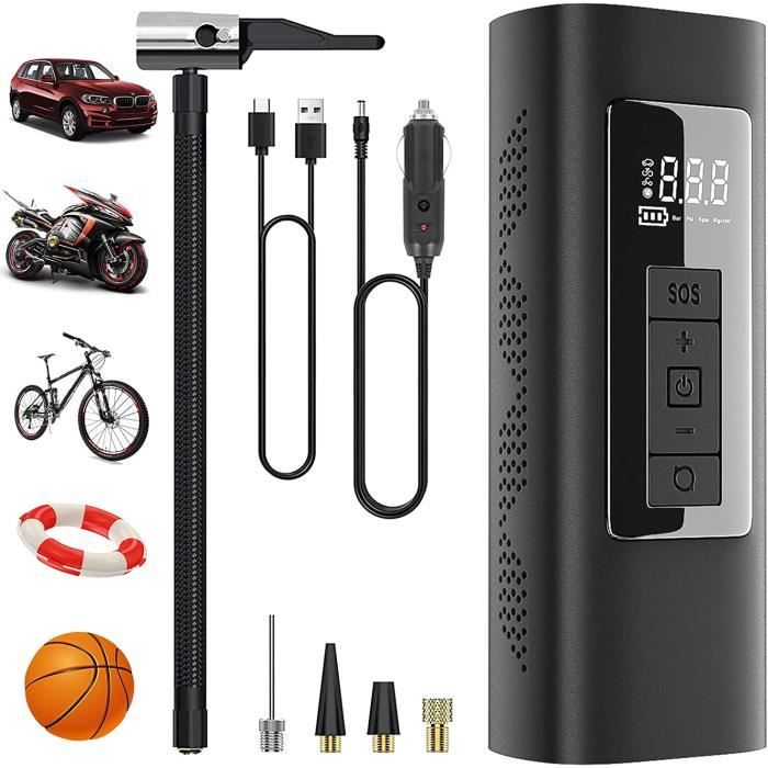 6000mAh Mini Pompe à Air Électrique, 150PSI Pompe Velo Electrique Avec