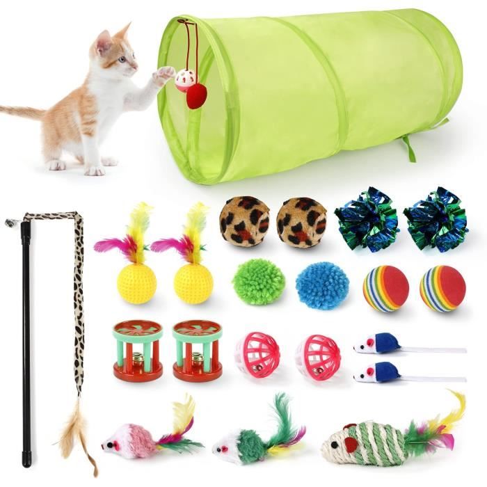 Comparer les prix de Jouets Chat 21 Pièces Tunnel avec Souris Balle Tiges pour Chats Jouets Interactifs pour Chatons,Chiots,[S193]