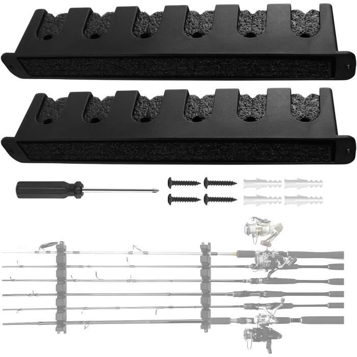 Support Mural Horizontal Pour Une Canne à Pêche - Rangement Pratique Pour Garage, Abri De Jardin