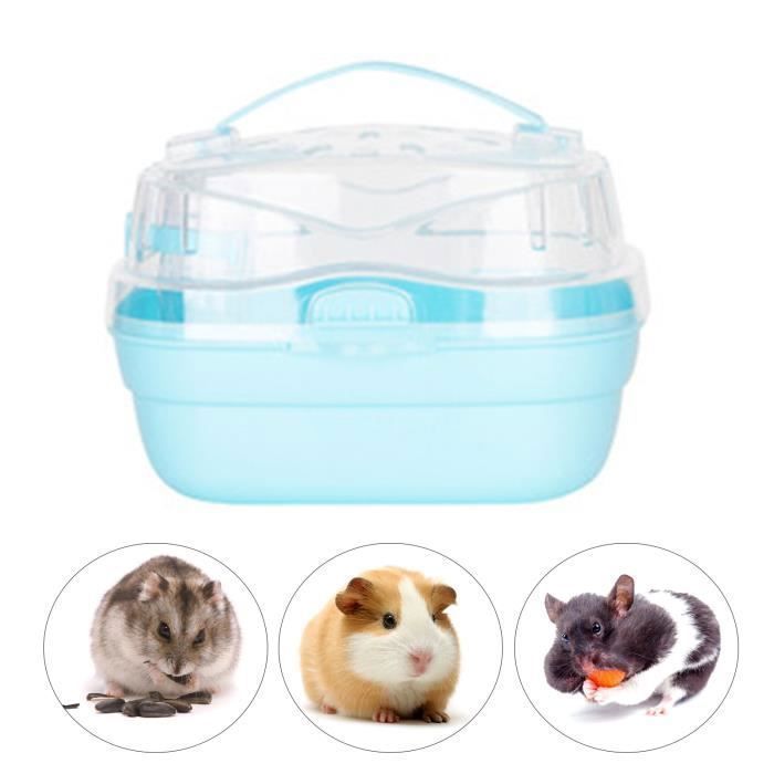 Meilleurs prix pour SURENHAP Cage de transport de hamster Étui de transport pour Hamster Cage Portable et légère pour petits animalerie jouet Bleu