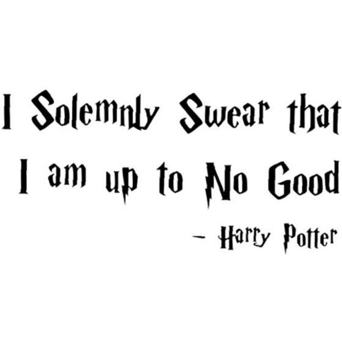 Wall Sticker Decal Citation Je Suis Solennellement Jure Je Jusqu A No Good Harry Potter Pour Home Decor Cdiscount Maison