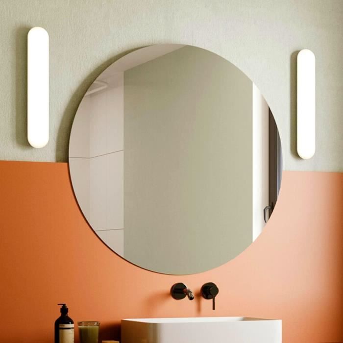 Miroir Mural Rond En Labradorite Naturelle - Pierre Agate, Cadre Fait Main Personnalisable