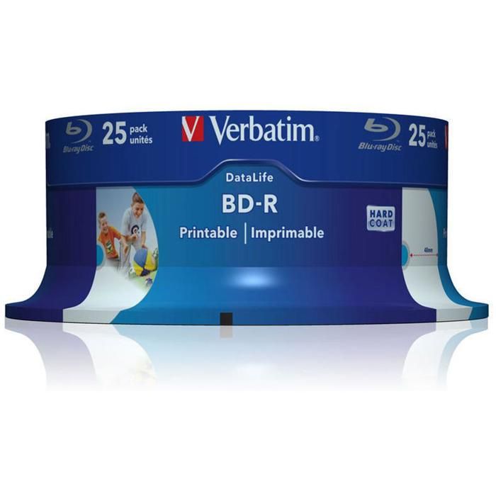 Verbatim DataLife 25 x BD R 25 Go 6x surface imprimable par jet d'encre spindle - vue 3